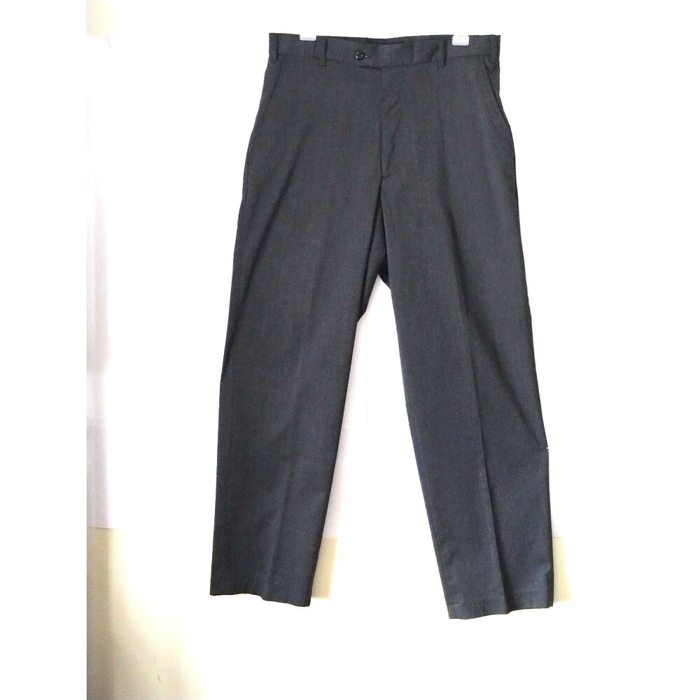 Charcoal Grey Dress Pants Men's Size 32x29 Straight Leg Pockets Classic Style